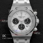Perfect Replica Audemars Piguet Royal Oak 41mm White Chronograph Watch